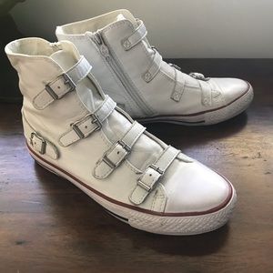 ASH Virgin White Leather High Top Sneakers - Sz 39